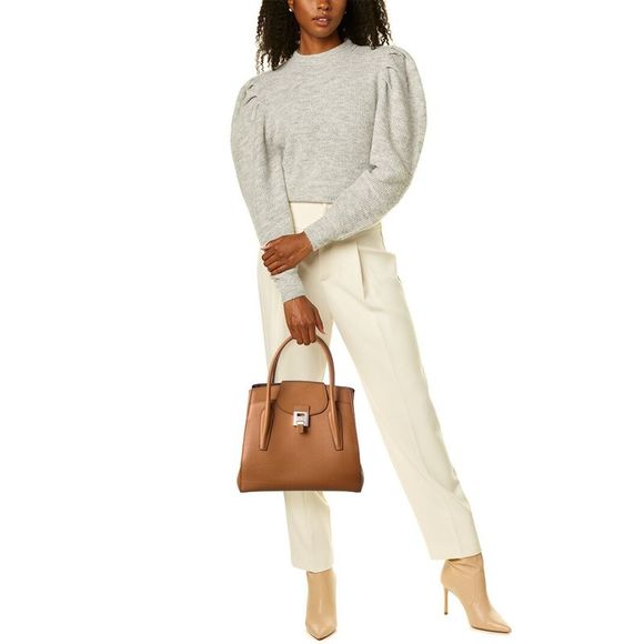 Michael Kors Collection Large Leather Satchel, Brown - Picture 4 of 4